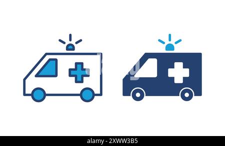 Ambulance icon vector. ambulance truck icon vector. ambulance car Stock Vector