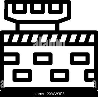 Radar detecting plane in sky, airport traffic control tower icon Stock Vector