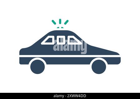 Police car icon. solid icon style. icon related to transportation. legal elements vector illustration Stock Vector