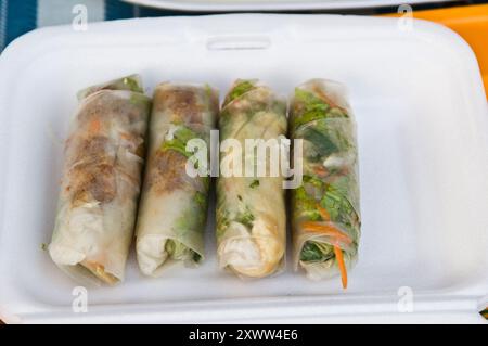 Spring rolls Vietnamese / Laotian style. Stock Photo