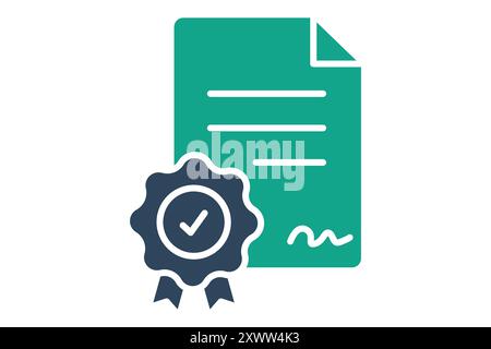 Patent icon. solid icon style. icon related to law and justice. legal elements vector illustration Stock Vector