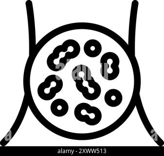 Lymph node containing bacteria showing lymphatic system Stock Vector