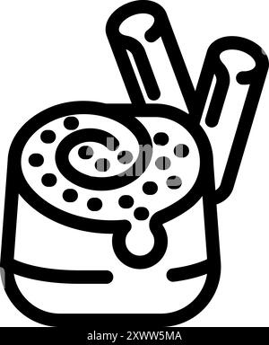 Simple yet mouthwatering icon of a cinnamon roll, perfect for food blogs, menus, or any project needing a touch of sweetness Stock Vector