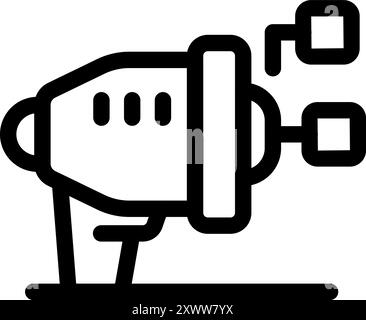 Futuristic space gun firing energy beams, perfect for any project related to space, weapons, or technology Stock Vector