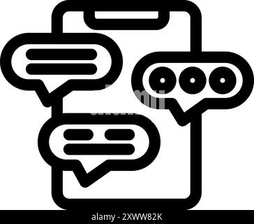 Simple vector showing the concept of online chat messaging on a smartphone Stock Vector