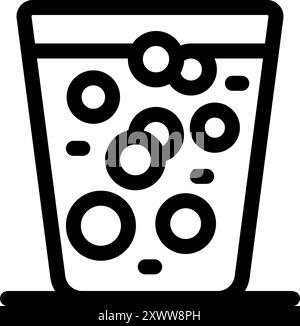 Simple yet refreshing image of a glass of water with bubbles, perfect for representing health, hydration, or thirst Stock Vector