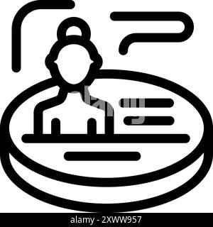 Businesswoman is standing on a big database, analyzing big data and business intelligence Stock Vector