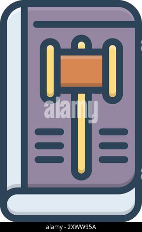 Icon for conduct, law book Stock Vector