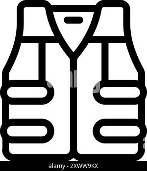 high visibility vest icon black vector illustration Stock Vector Image ...