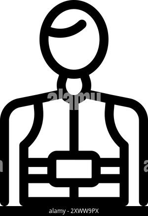 Simple icon of a construction worker wearing a safety harness to prevent falls on a job site Stock Vector