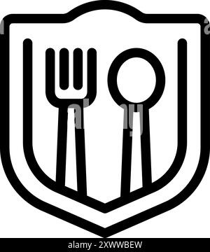 Simple, scalable and editable vector illustration representing a restaurant security concept Stock Vector