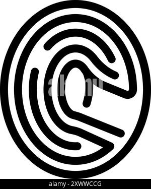 Fingerprint providing security access with biometric scan for identification Stock Vector