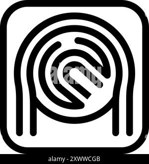 Fingerprint scanner verifying identity for security access control Stock Vector
