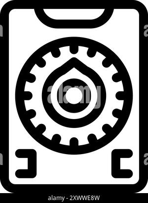 Smartphone with a combination lock on the screen representing the concept of mobile security Stock Vector