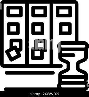 Hourglass beside a task board is showing the importance of time management and meeting deadlines in agile project management Stock Vector