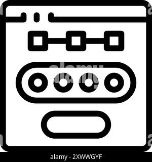 Website is showing password protected content with an icon of a password field Stock Vector