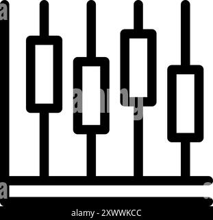Simple vector icon of a stock market candlestick chart, useful for financial publications Stock Vector