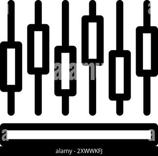 Black and white Japanese candlestick graph chart on white background ...