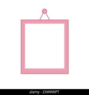Pink Hanging Photo Frame Illustration Stock Vector