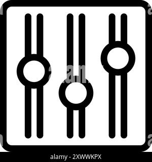 Simple vector icon of an audio control panel, perfect for representing sound adjustment and mixing Stock Vector