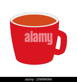 Red Mug With Tea Illustration Stock Vector