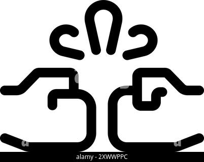 Simple icon representing two people shaking hands to close a deal Stock Vector