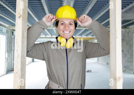 young female engineer looking at camera Stock Photo