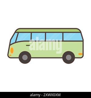 Classic Retro Style Minivan Icon Stock Vector