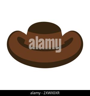 Brown Cowboy Hat Icon Stock Vector