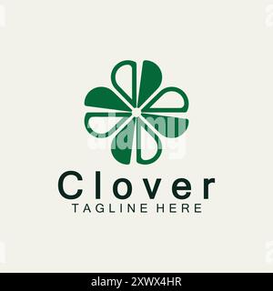 Clover Leaf Logo Template Design Stock Vector