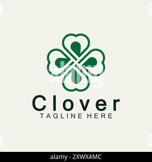 Clover Leaf Logo Template Design Stock Vector