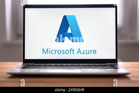 Microsoft Azure logo displayed on laptop Stock Photo