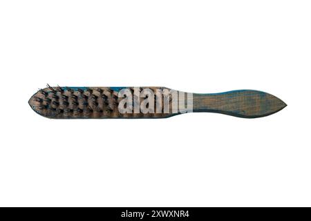 wire brush used for a wide range of tasks, including cleaning, surface preparation, and restoration isolated on white background Stock Photo