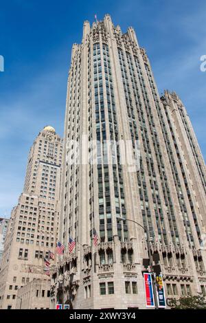 A photograph of The Tribune Tower in Chicago, showcasing the iconic ...