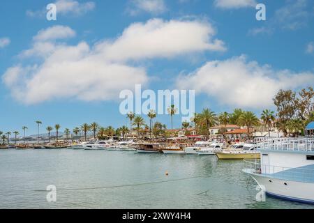 Side, Manavgat, Turkey – April 9, 2024: Sightseeing boats and town square in Side, one of Turkey's unique and historical holiday destinations Stock Photo