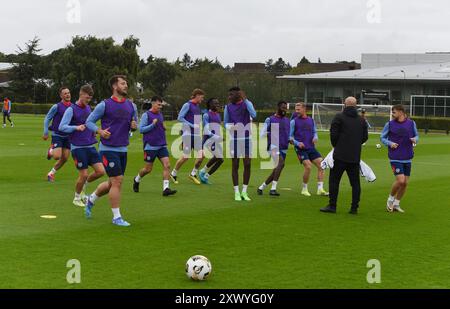 Oriam Sports Centre Edinburgh.Scotland.UK.21st Aug 24 Hearts Training session before flying out for their UEFA Europa League first -leg tie away to Czech outfit Viktoria Plzen. Credit: eric mccowat/Alamy Live News Stock Photo