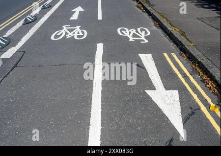 Seggregated cycle lanes, UK, Europe Stock Photo