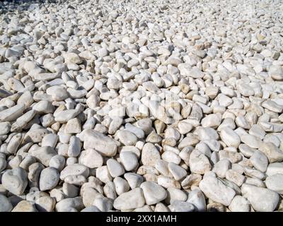 Decorative bulk coating made of white pebbles Stock Photo