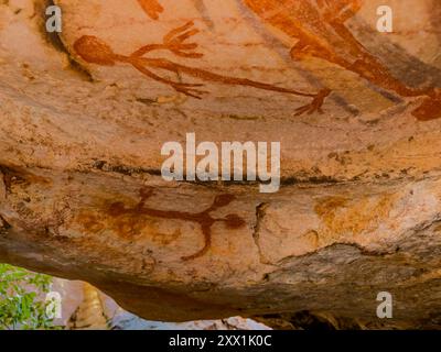 Jar Island Indigenous Gwion Gwion art, dated from at least 17500 years ago, Vansittart Bay, Kimberley, Western Australia, Australia, Pacific Stock Photo