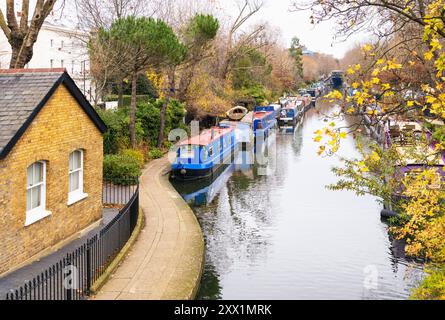 Narrowboats on the Regents Canal, Little Venice, London, England, United Kingdom, Europe Stock Photo