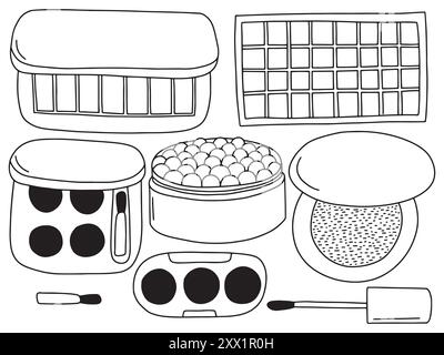 Set of eyeshadow palettes Stock Vector