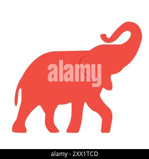 Red elephant representing the Republican Party of USA. Democracy vote concept. Element for print, banner, card, brochure or logo. Stock Vector