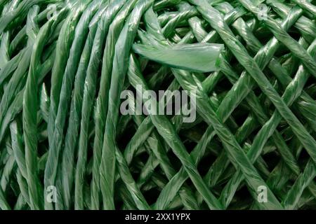 Closeup of a ball of green polypropylene string Stock Photo