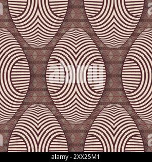 Seamless African Wax Print fabric, Ethnic shields ornament for your design, colorful tribal motifs, geometric elements. Vector texture, afro kitenge Stock Vector