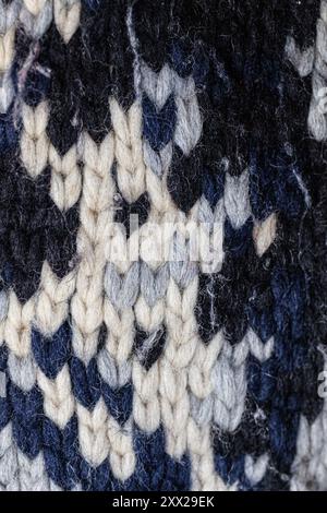 Close up of a hand knitted heavy duty sweater Stock Photo