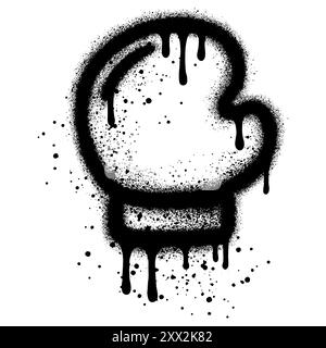 Spray Painted Graffiti boxing gloves icon Sprayed isolated with a white background. Stock Vector