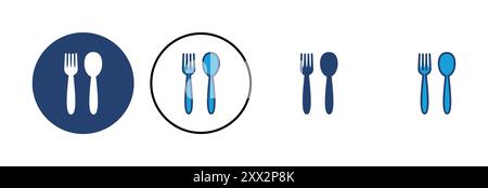 spoon and fork icon vector. spoon, fork and knife icon vector. restaurant icon Stock Vector