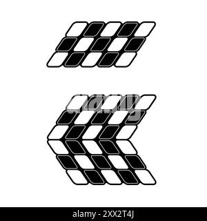 Outline checkered flags pattern Stock Vector