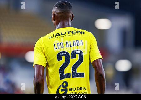 Barcelos, Portugal. 16th Aug, 2024. Leo Alaba (AVS) seen in action during Liga Portugal game between teams Gil Vicente FC and AVS at Estadio Cidade de Barcelos Gil Vicente FC won 4-2 (Photo by Maciej Rogowski/SOPA Images/Sipa USA) Credit: Sipa USA/Alamy Live News Stock Photo