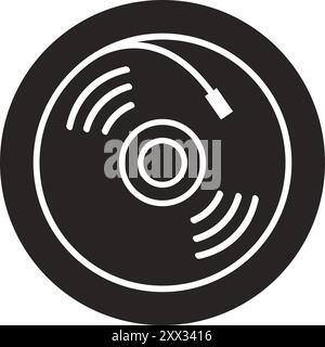 Vinyl music record icon vector template design Stock Vector
